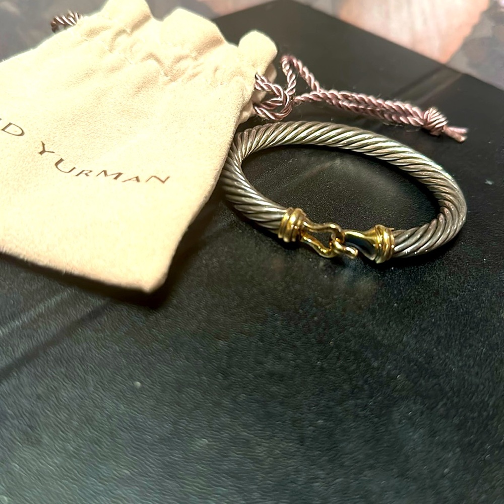 Buckle Classic Cable Bracelet
Sterling Silver with 18K Yellow Gold, 5mm